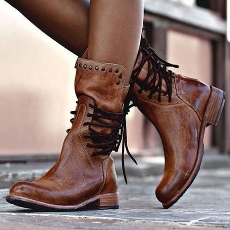 Laura | Leather Lace-Up Boots