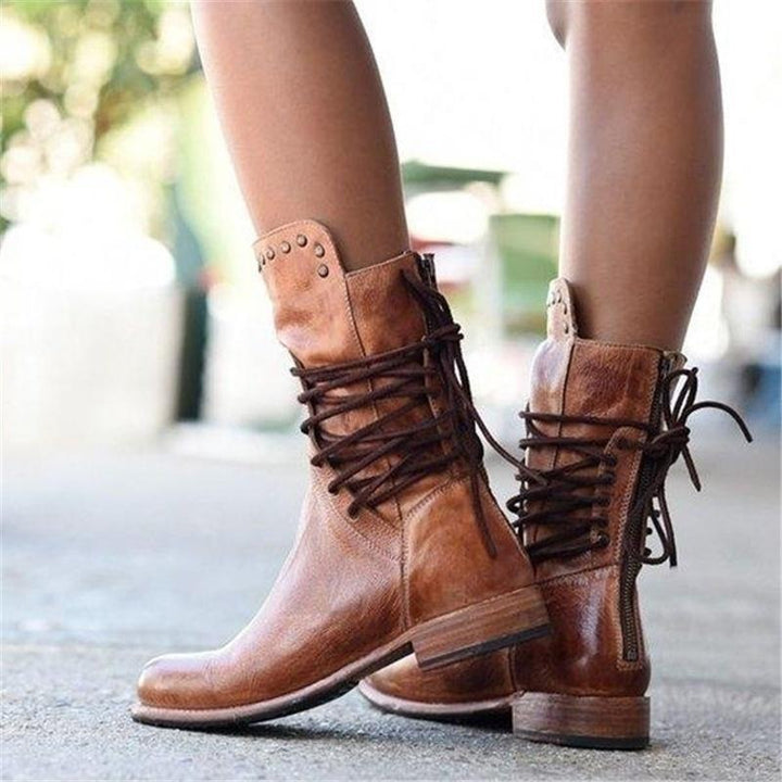 Laura | Leather Lace-Up Boots