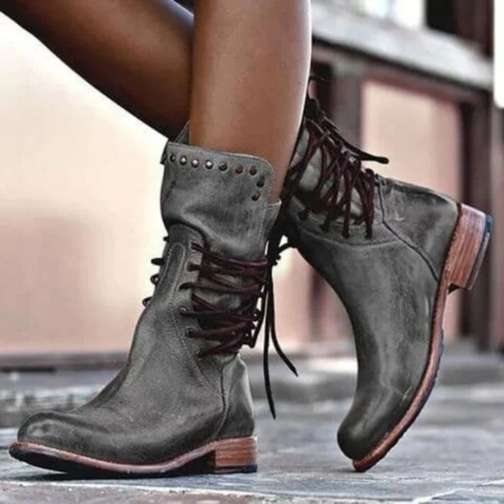 Laura | Leather Lace-Up Boots