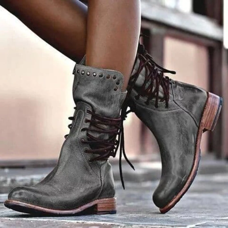 Laura | Leather Lace-Up Boots