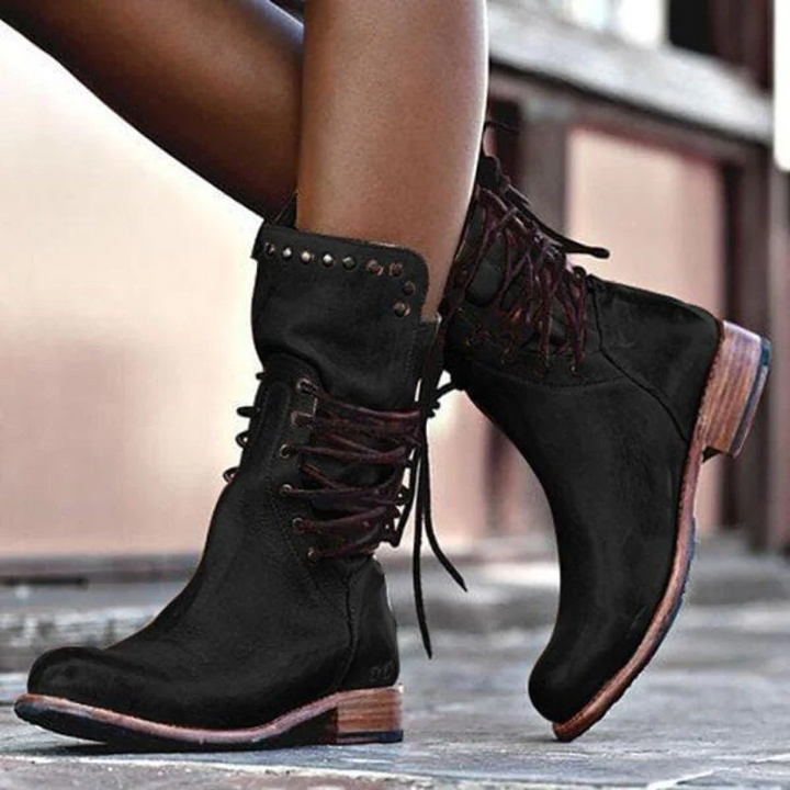 Laura | Leather Lace-Up Boots