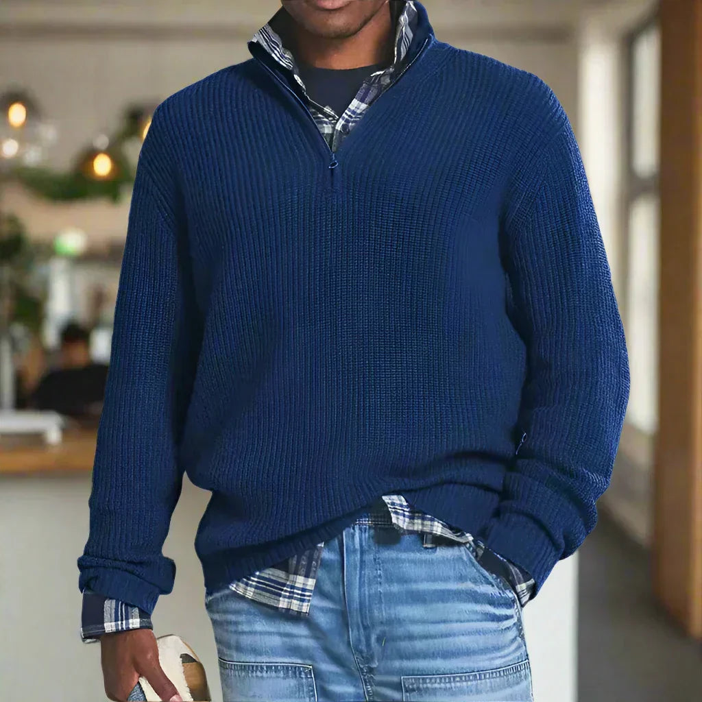 Varenzo™ - Luxe Half-Zip Sweater