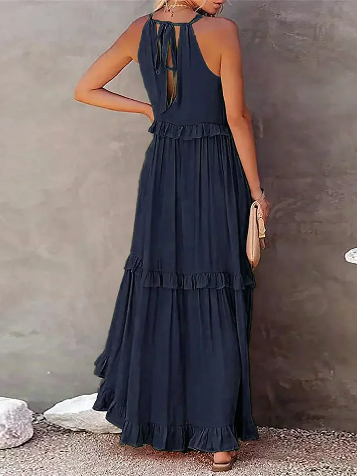 Sarah | Halter Ruffle Maxi Dress (Almost sold out)