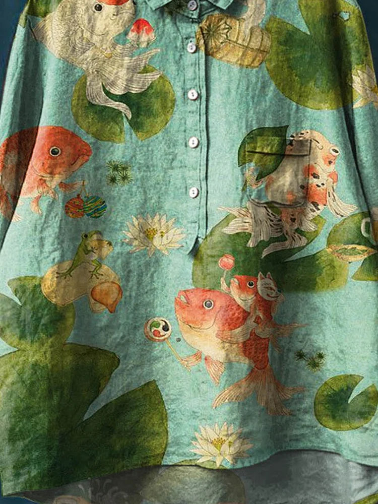 Marina | Fish Print Shirt