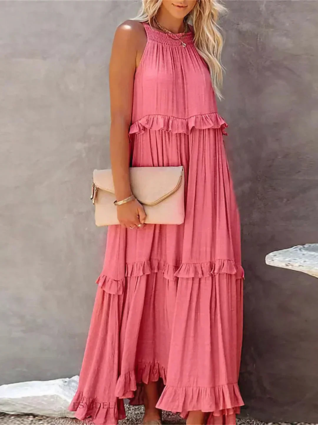 Sarah | Halter Ruffle Maxi Dress (Almost sold out)