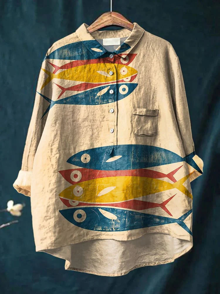 Pearl | Fish Print Shirt