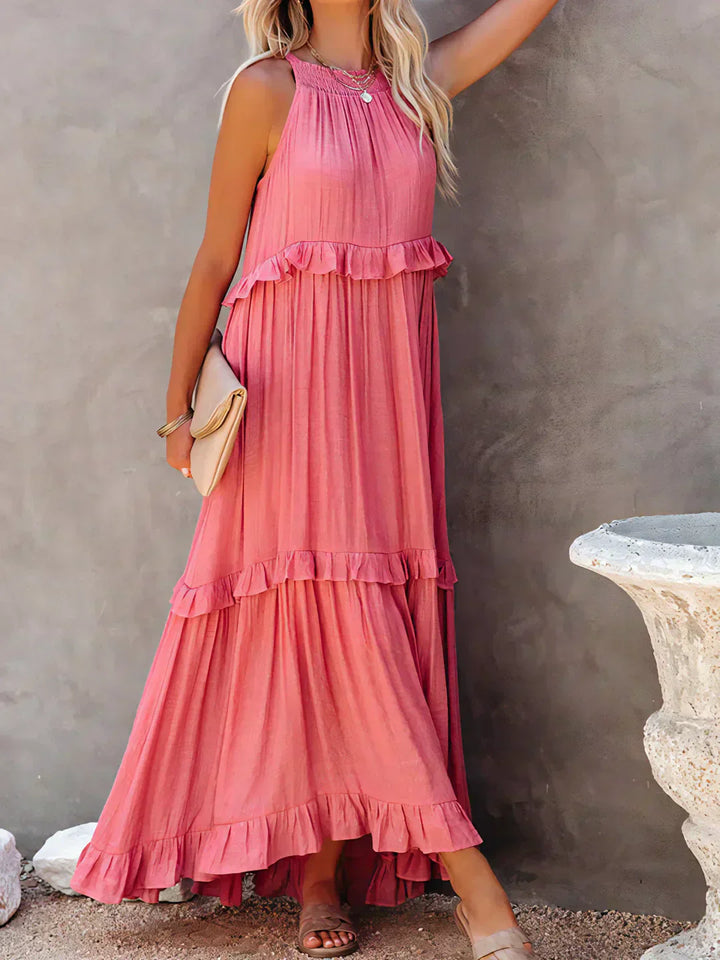 Sarah | Halter Ruffle Maxi Dress (Almost sold out)