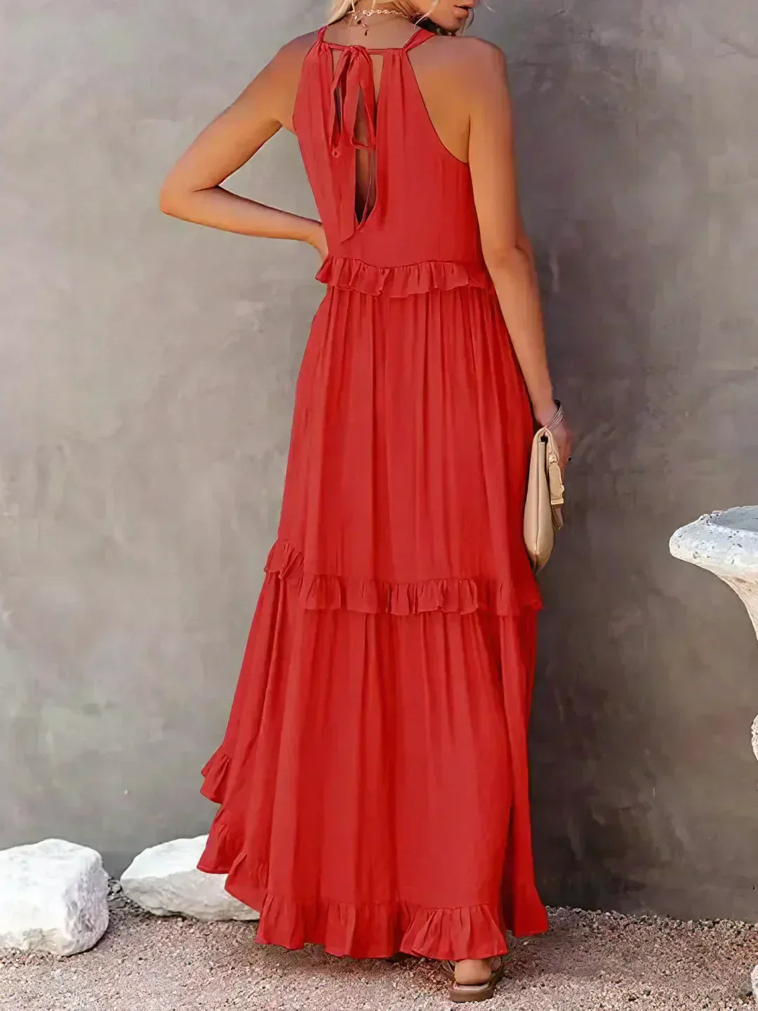 Sarah | Halter Ruffle Maxi Dress (Almost sold out)