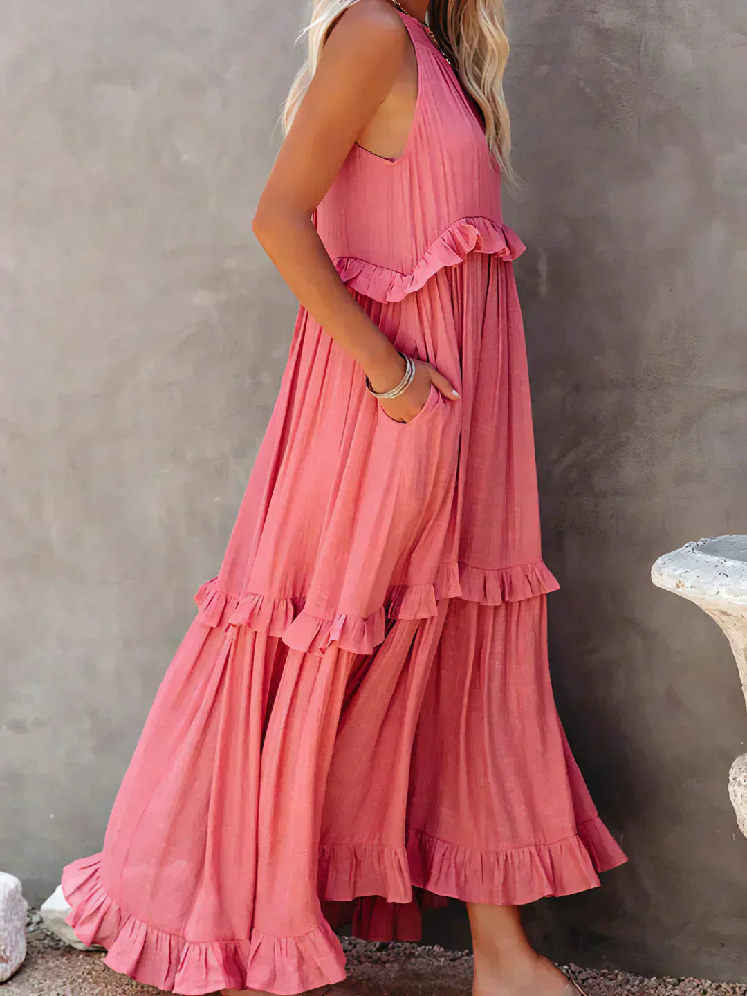 Sarah | Halter Ruffle Maxi Dress (Almost sold out)