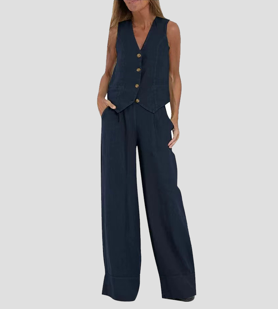 Ella | Vest & Wide Pants Set (Almost sold out)