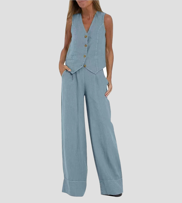 Ella | Vest & Wide Pants Set (Almost sold out)