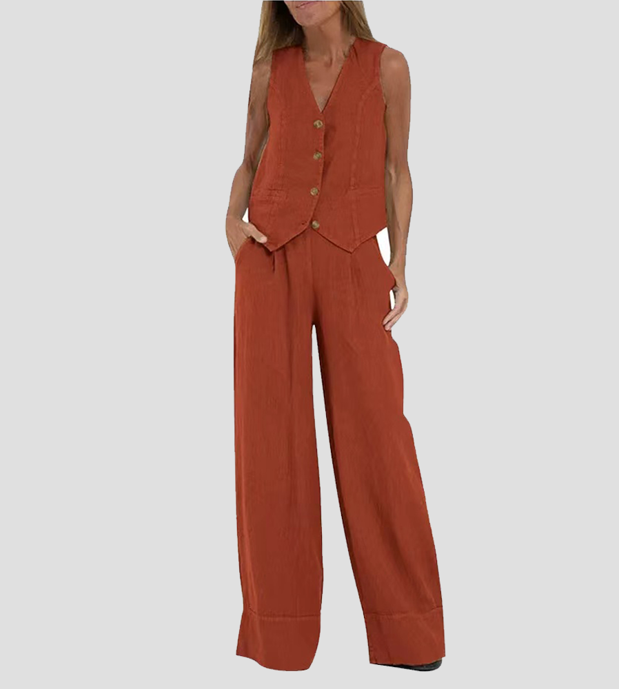 Ella | Vest & Wide Pants Set (Almost sold out)