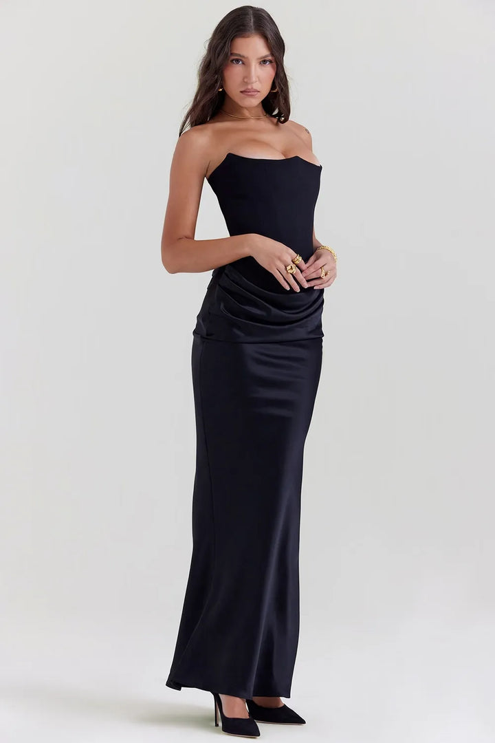 Victoria Noir | Sophisticated Black Maxi Dress