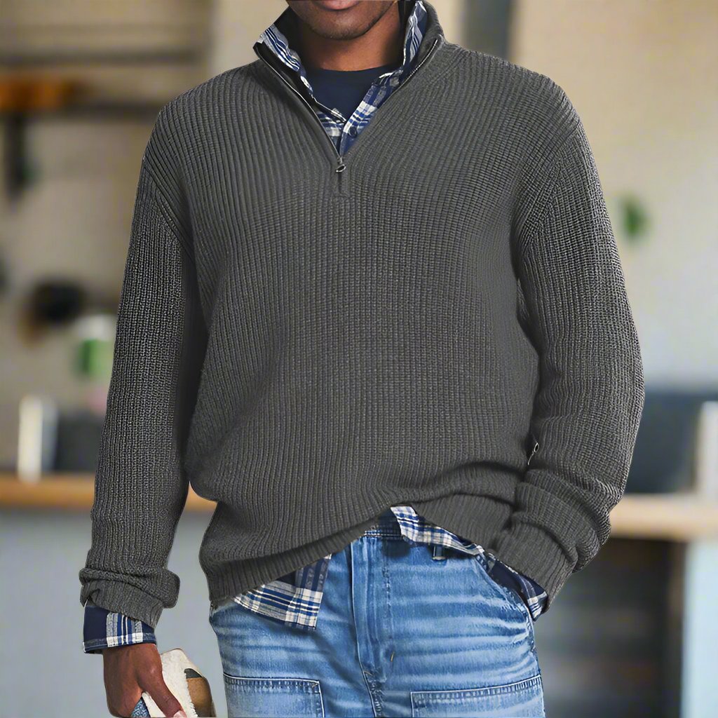 Varenzo™ - Luxe Half-Zip Sweater