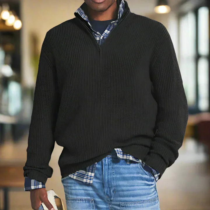 Varenzo™ - Luxe Half-Zip Sweater