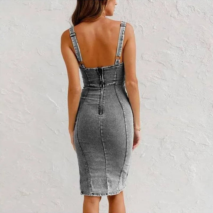 Talia | Sleek Denim Camisole Dress – Effortless Elegance & Comfort